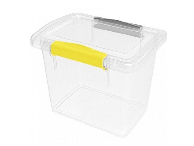 Ящик для хранения Laconic mini пластиковый прозрачный с защелками 1,6 л 2492